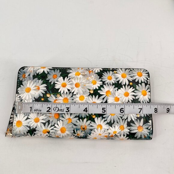 Kate Spade Cedar Street Daisy Tote Green Floral Leather Zip Closure & Wallet - Picture 15 of 16